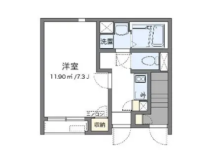 クレイノFUJIMATSU(1K/1階)の間取り写真