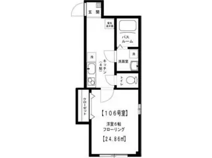 プラネット(1K/1階)の間取り写真