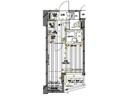 メインステージ赤塚(1K/5階)の間取り写真