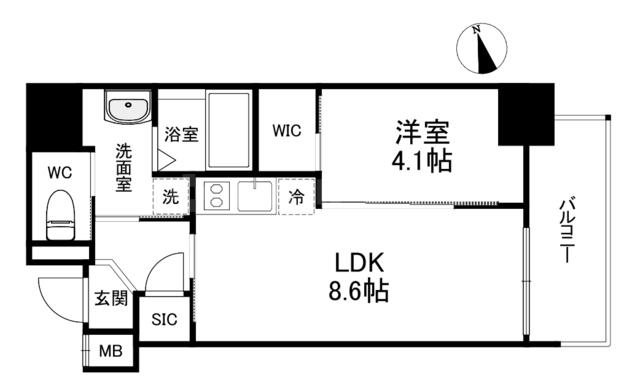 アドバンス上町台シュタット(1LDK/10階)の間取り写真
