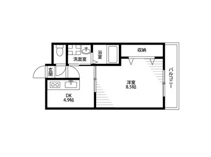 アンプルールクラージュコリーヌシャンⅠ(1DK/1階)の間取り写真