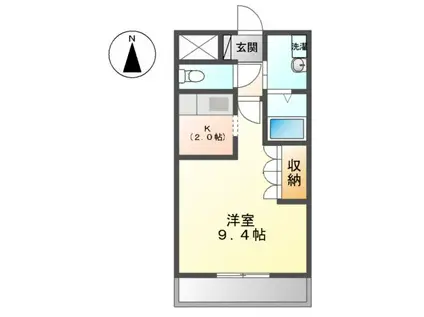 DANDELION 2 (1K/2階)の間取り写真
