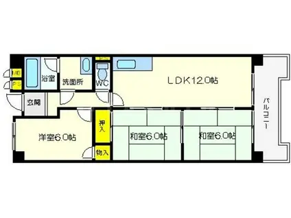 ロイヤルツカワキ(3LDK/3階)の間取り写真