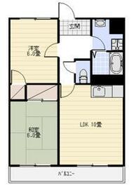 ヴィ—ブル宮の森北棟(2LDK/1階)の間取り写真