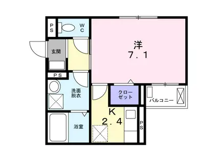 ソレイユガーデン(1K/3階)の間取り写真