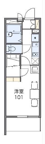 レオパレスキュプロス(1K/2階)の間取り写真