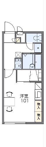 レオパレスLAFORETⅠ(1K/1階)の間取り写真