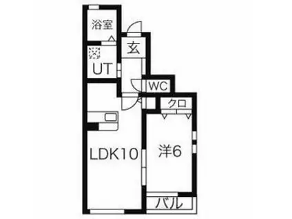 アイシスⅤ(1LDK/1階)の間取り写真