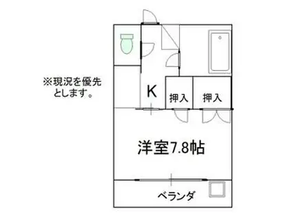 メゾンド春日(1K/2階)の間取り写真