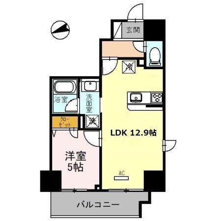 PADMA 烏丸御池(1LDK/10階)の間取り写真