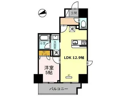 PADMA 烏丸御池(1LDK/5階)の間取り写真