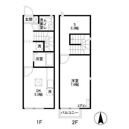 リースランドＩＰ　Ｆ(1DK)の間取り写真