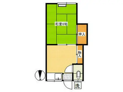 観音荘(1K/1階)の間取り写真