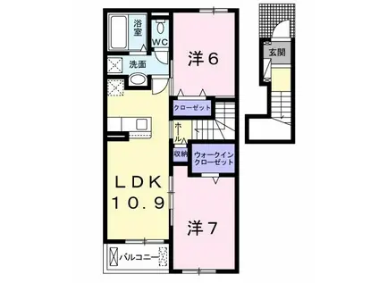 カルム ロジェ Ⅱ(2LDK/2階)の間取り写真
