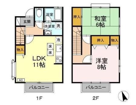 セントラルコートＮ　ＡＢ(2LDK)の間取り写真