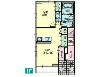 ウィンディタウン貝島Ⅱ(1LDK/1階)の間取り写真