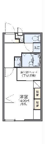 レオパレスフルールⅠ(1K/1階)の間取り写真