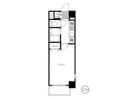 メインステージ日本橋箱崎2(1K/8階)の間取り写真