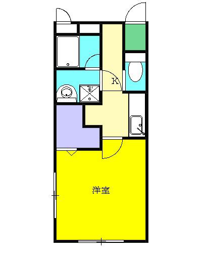 ジ・アパートメント下堀(1K/2階)の間取り写真