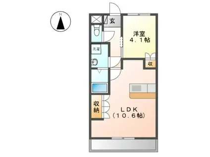 エトワール新在家(1LDK/3階)の間取り写真
