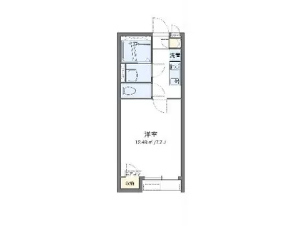 クレイノK リュミエール(1K/1階)の間取り写真