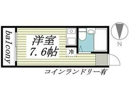 JPアパートメント飯能(ワンルーム/2階)の間取り写真