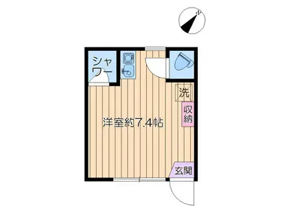 アーバンプレイス鄕田馬場XIA(ワンルーム/1階)の間取り写真