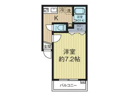ヒルサイド阪東橋(1K/2階)の間取り写真