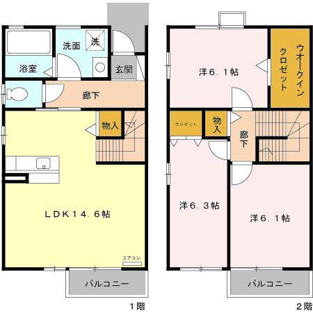 アビテⅡ(3LDK)の間取り写真