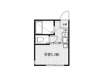 G・Aヒルズ山手ⅡA棟(ワンルーム/2階)の間取り写真