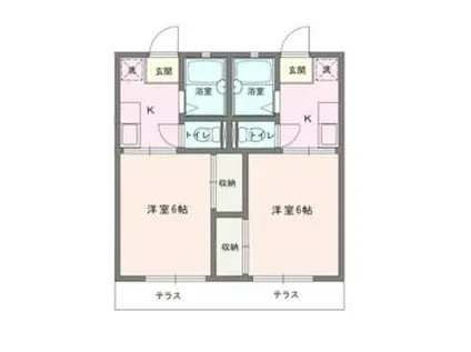 カントリーハウスⅠ(1K/2階)の間取り写真