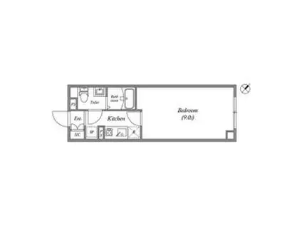 LIVERT SEASON幡ヶ谷(1K/2階)の間取り写真