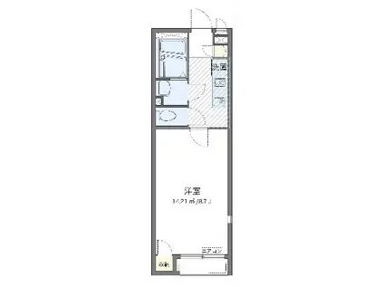 レオネクストサクセスコート日立(1K/1階)の間取り写真