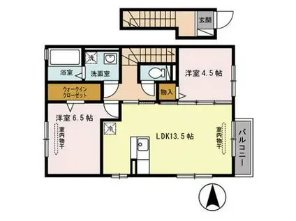 カンタービレ(2LDK/2階)の間取り写真