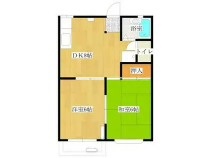 パラグレイスⅡ(2DK/2階)の間取り写真