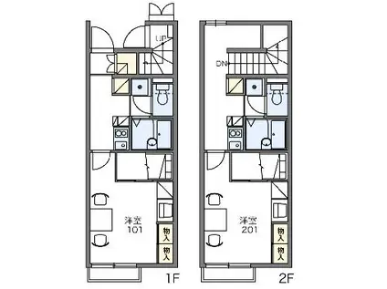 レオパレスサントーレ(1K/2階)の間取り写真