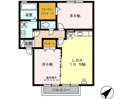 STONE HILLS K(2LDK/2階)の間取り写真