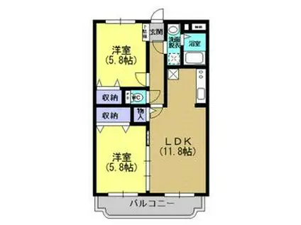Y&Mアシュモ(2LDK/3階)の間取り写真