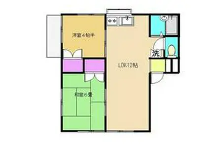 石川ハイツ(2LDK/2階)の間取り写真