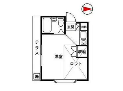 エクセルクリア田無(ワンルーム/1階)の間取り写真
