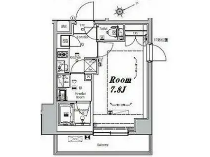 メイクスデザイン大森II(1K/1階)の間取り写真