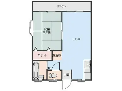 ハイツせせらぎ(1LDK/2階)の間取り写真