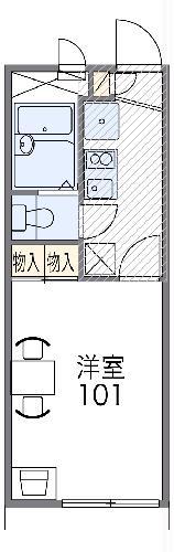レオパレス原田Ⅱ(1K/2階)の間取り写真