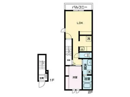 レジェンドXⅠ(1LDK/2階)の間取り写真