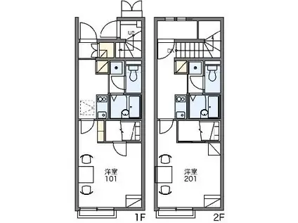 レオネクスト清華(1K/1階)の間取り写真