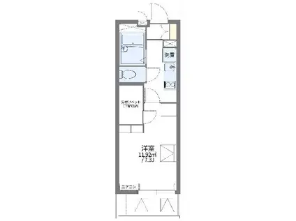 レオパレス栄(1K/3階)の間取り写真