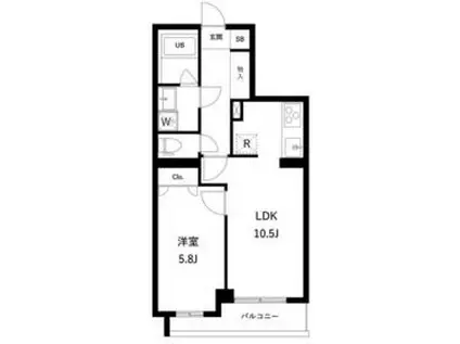 アーバンパーク蒲田南Ⅰ(1LDK/2階)の間取り写真