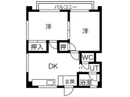 LA PROVENCE (2DK/1階)の間取り写真