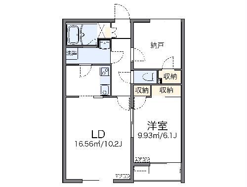 レオネクストシルクⅡ(1SLDK/1階)の間取り写真