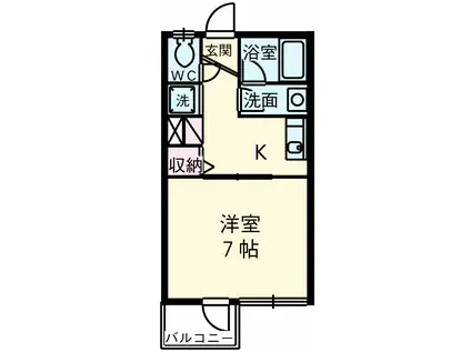 半田ビレッジ9(1K/1階)の間取り写真